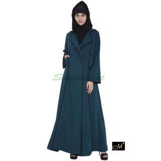 Designer Coat abaya- Rama Green